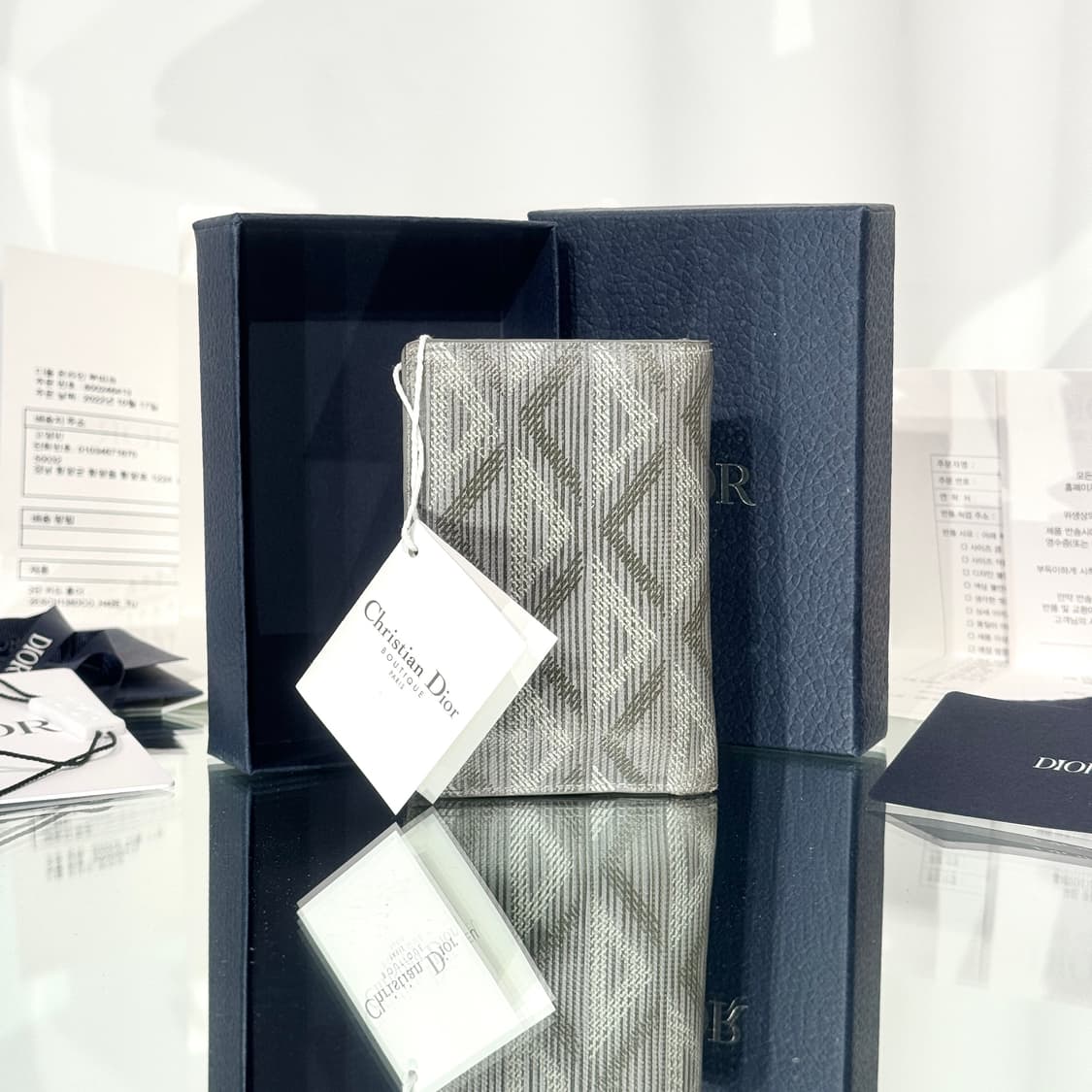 [정품] 디올 CD 다이아몬드 오거나이저 카드지갑 그레이 상품이미지9