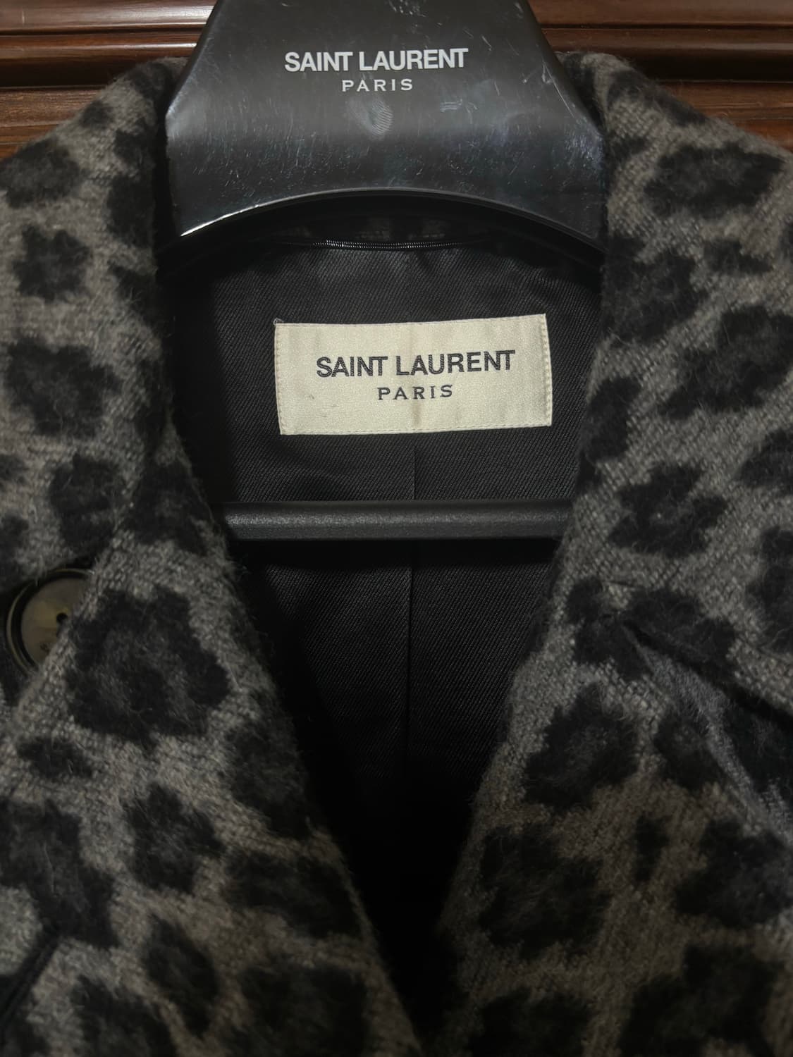 생로랑 /레오퍼드 모헤어 코트 /50 상품이미지4