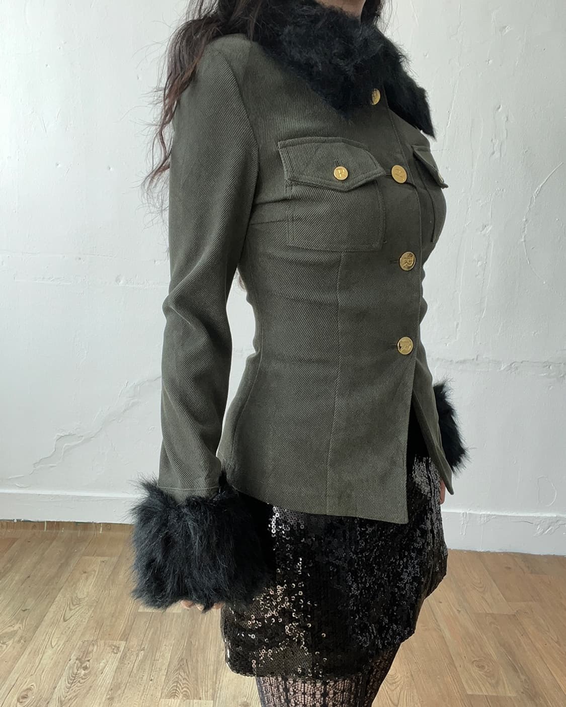 fur point khaki top 상품이미지7