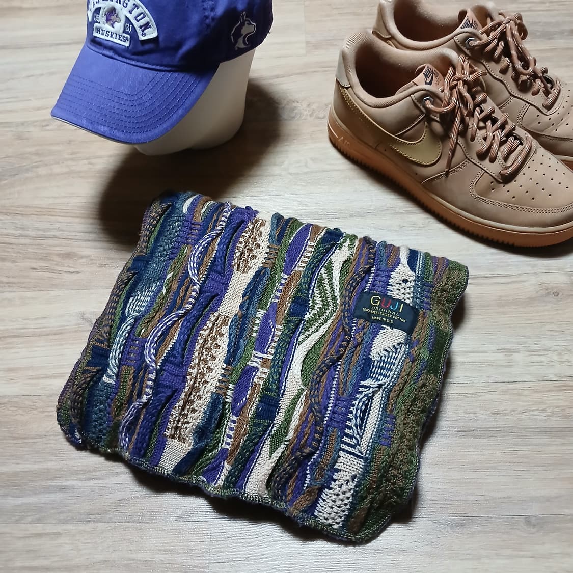 쿠지맛 케이블 울 니트 목도리 빈티지  머플러 길이 180 상품이미지3