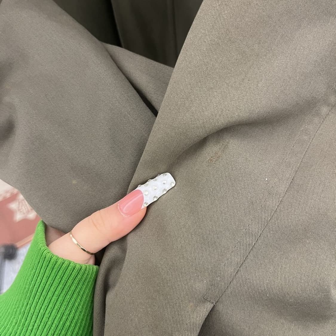 입생로랑 빈티지 말차카키 해링턴 헌팅 워크 자켓 110 C10379 상품이미지8