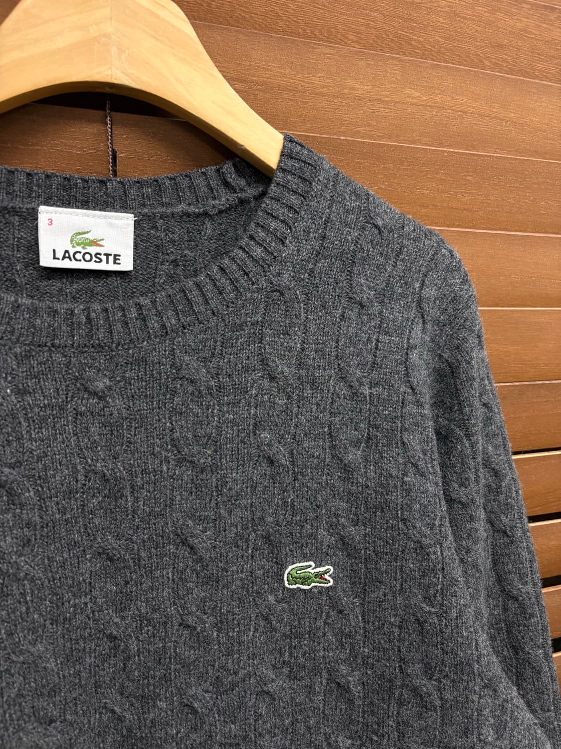 라코스테 그레이 꽈배기 니트 상품이미지5