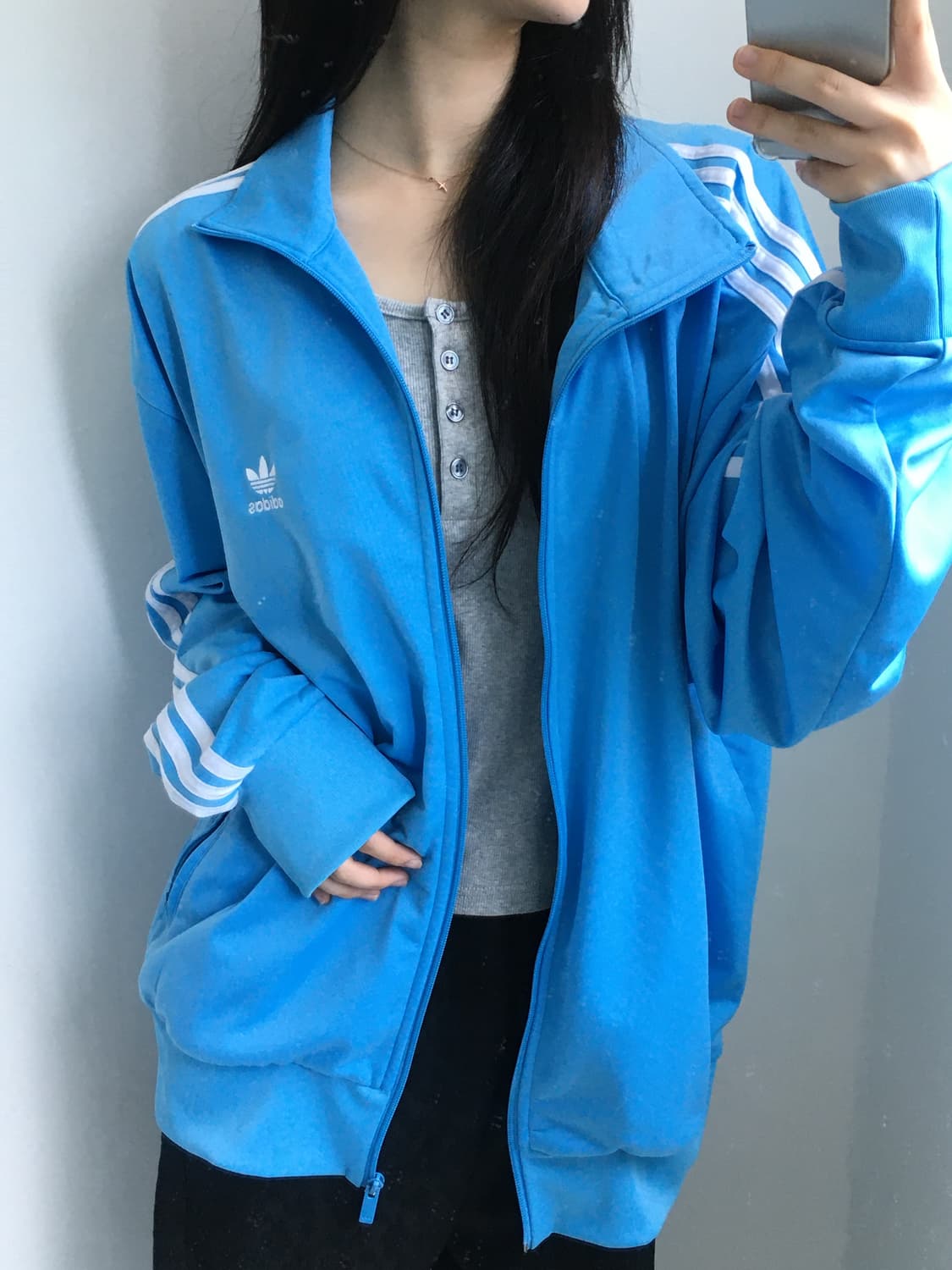 Adidas 아디다스 스카이블루 신형 파이어버드 트랙탑 상품이미지1