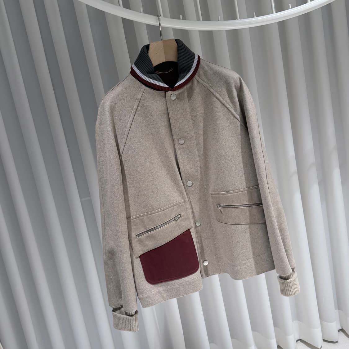 (A+/50) / 에르메스 배색 ZIP 캐시미어 자켓 상품이미지3