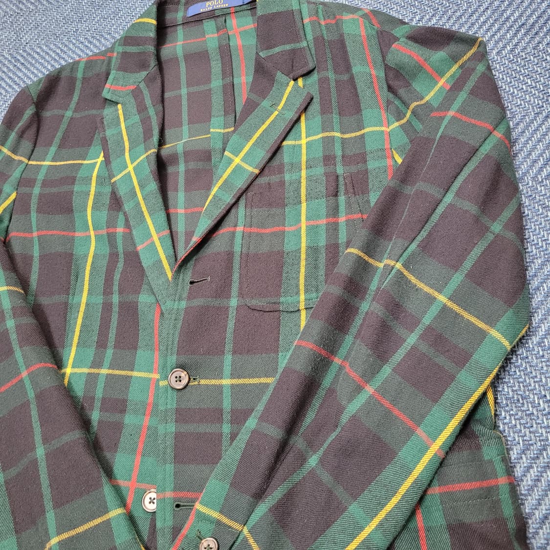 폴로 랄프로렌 타탄체크 블레이저 L 상품이미지4