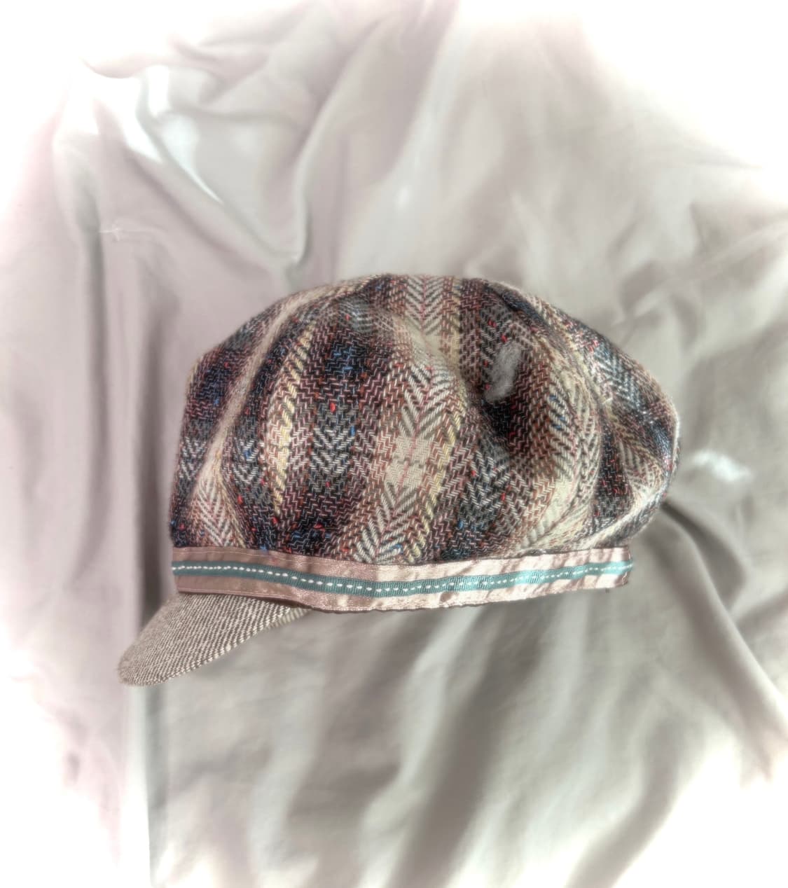 빈티지 너드 하구미 체크 빵모자 카스케트 미사깔 라떼갸루 코코모리 상품이미지1