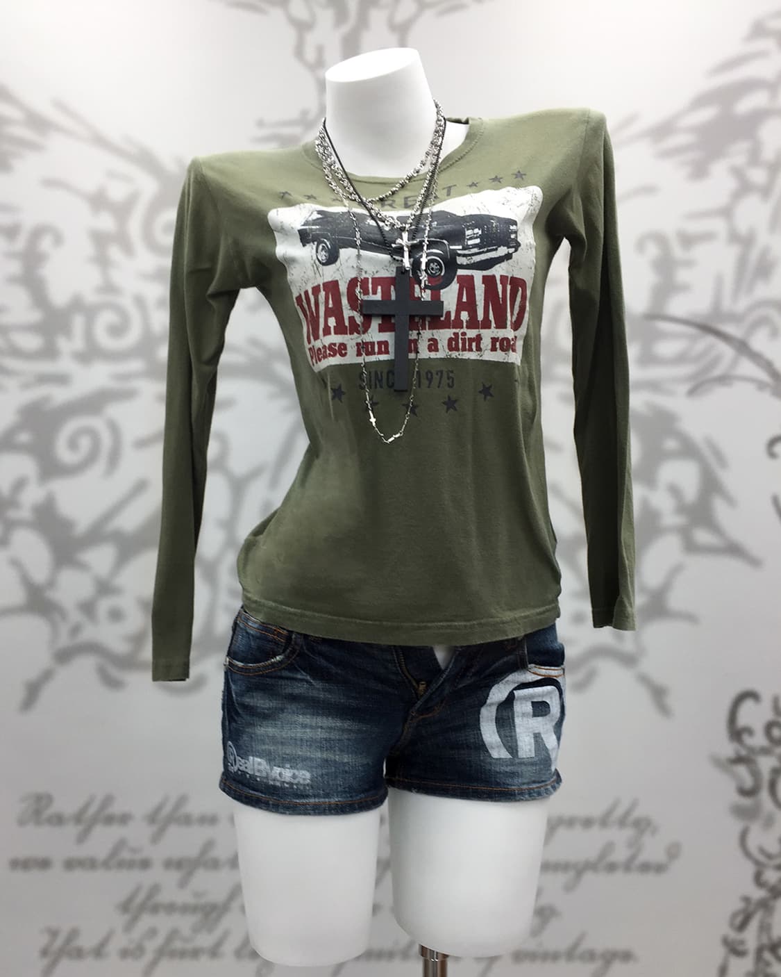 Y2K grunge printing long sleeves 상품이미지1
