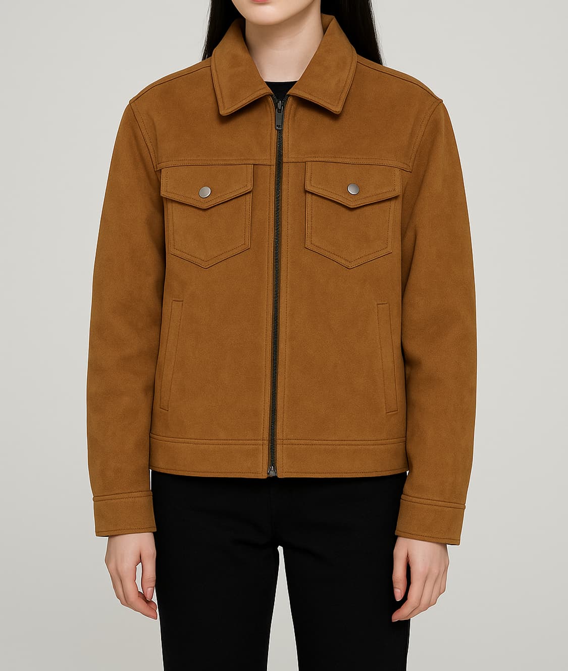 MINAV 미나브 스웨이드 브라운 자켓_L 상품이미지1