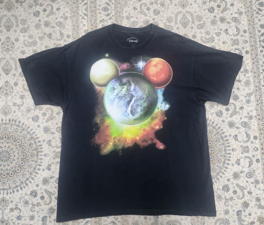 디즈니 미키마우스 지구 로고 반팔티 XL 상품이미지1