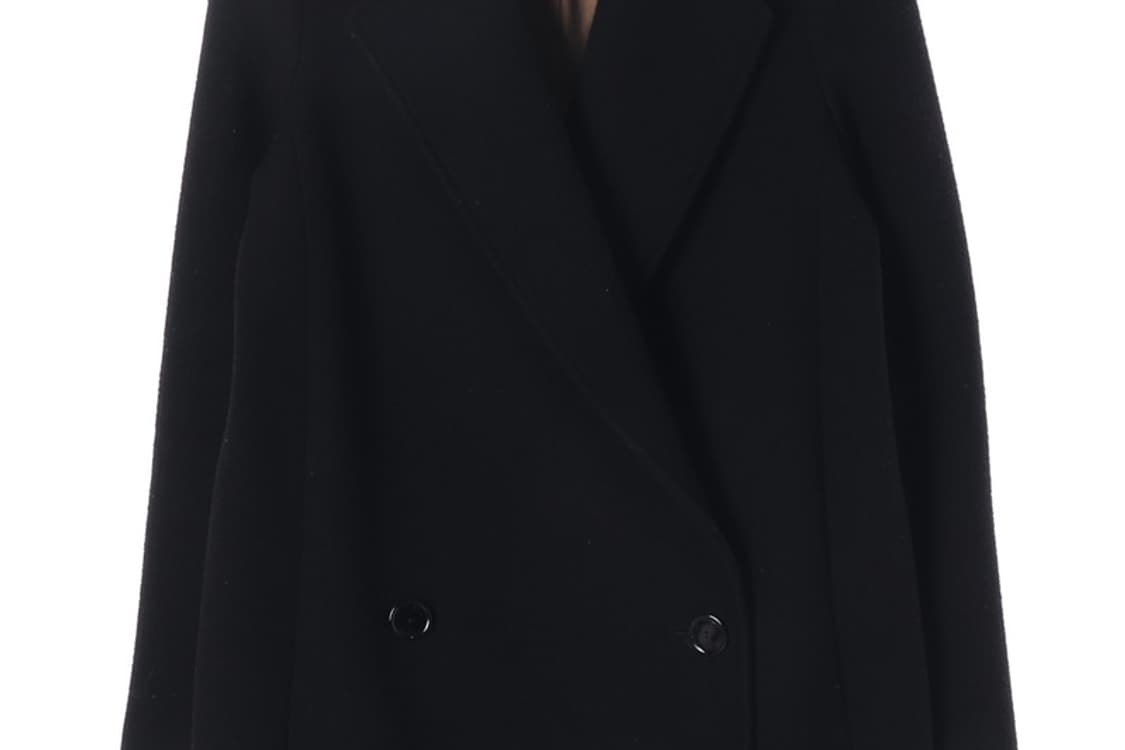 시슬리 모 100프로 더블 브레스트 블랙 하프 코트 상품이미지5