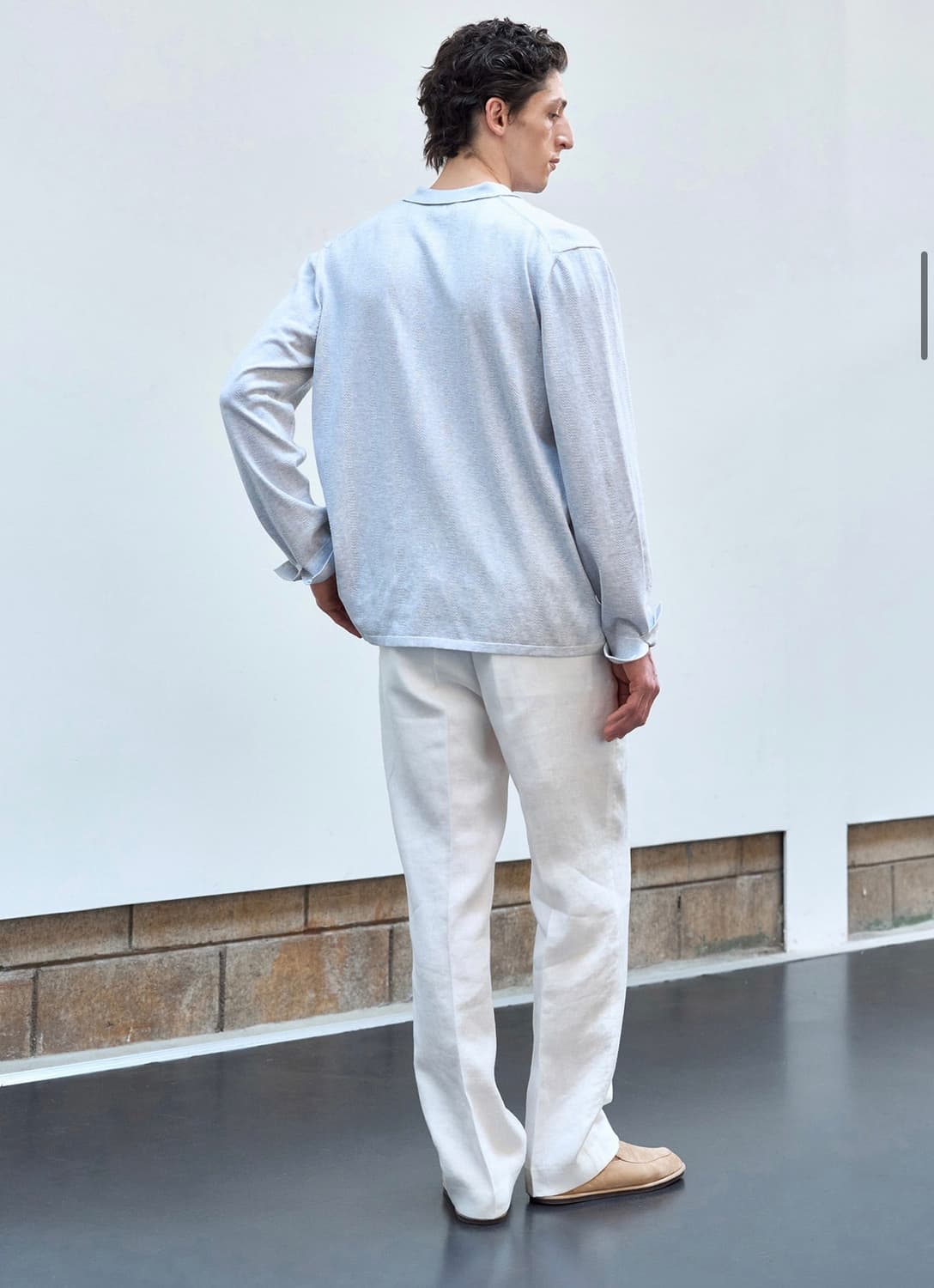 [새상품] 제이리움 코튼 버튼업 니트 셔츠 아이보리 XL 상품이미지6