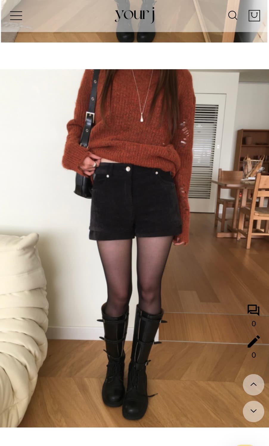 유어제이 벨벳 레이어드 숏팬츠 블랙s 상품이미지1