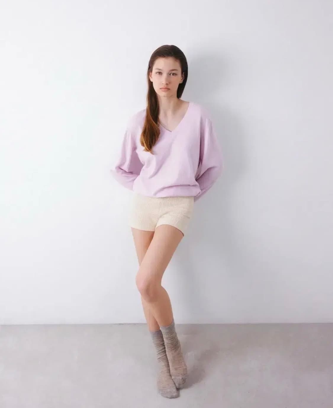 Tannat 타낫 cotton low neck cardigan 핑크 상품이미지3