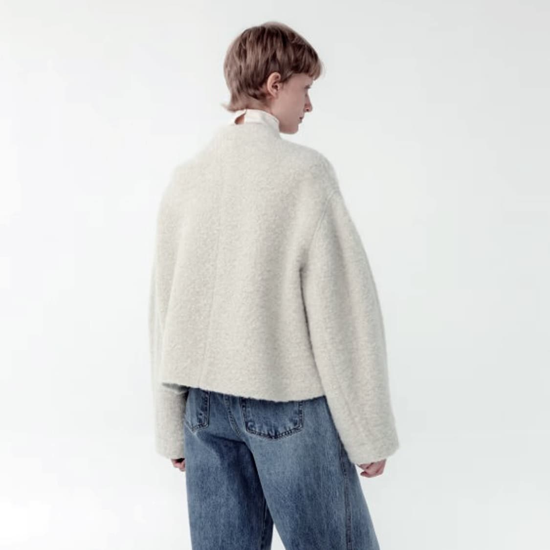 레이스(RRACE) 알파카 커브드 숏자켓 프리사이즈 새상품 상품이미지4