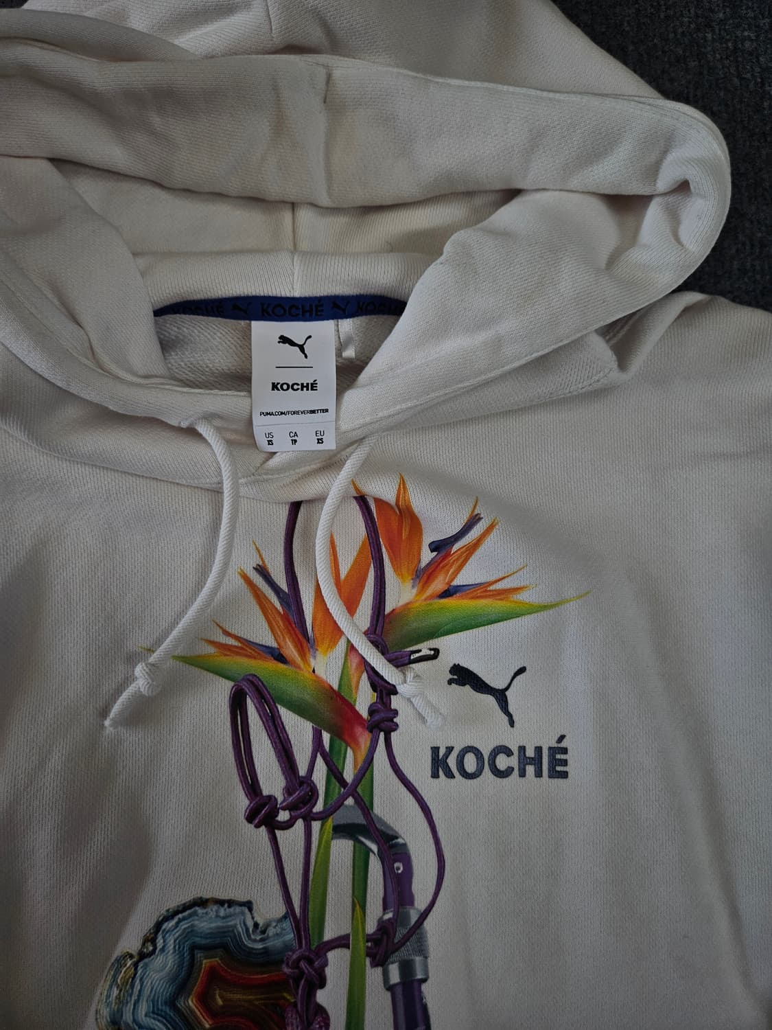 푸마X코쉐 화이트 후드티 급처 상품이미지2