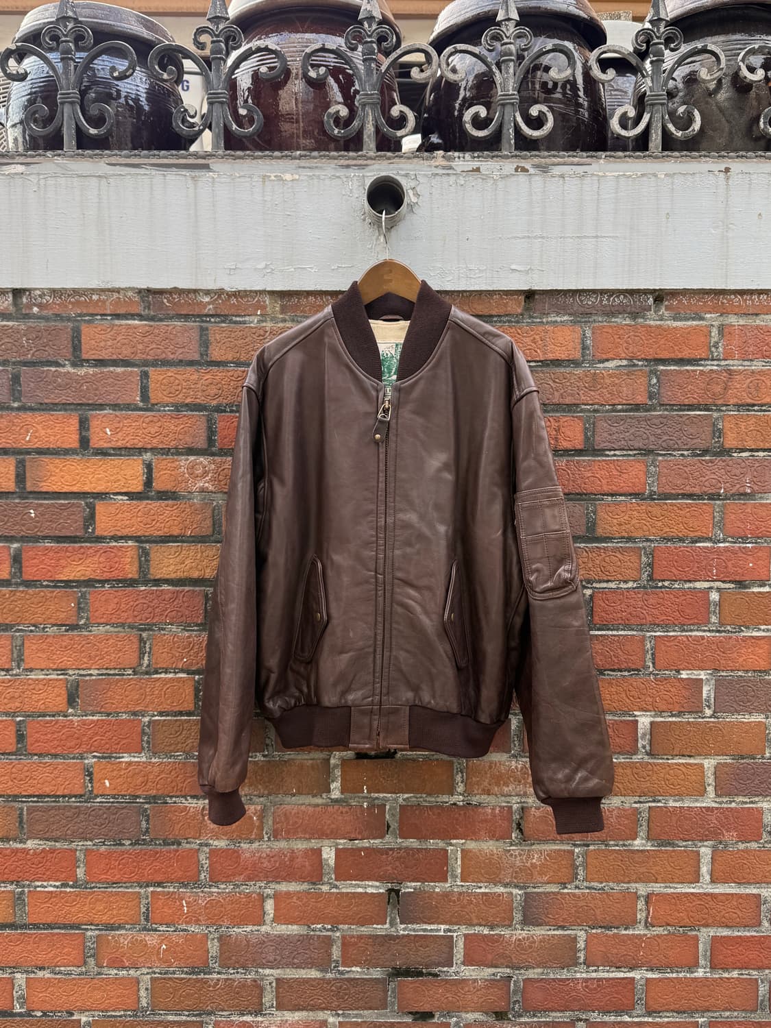 80s 골든베어 소가죽 ma-1 자켓 42(2XL) 상품이미지1