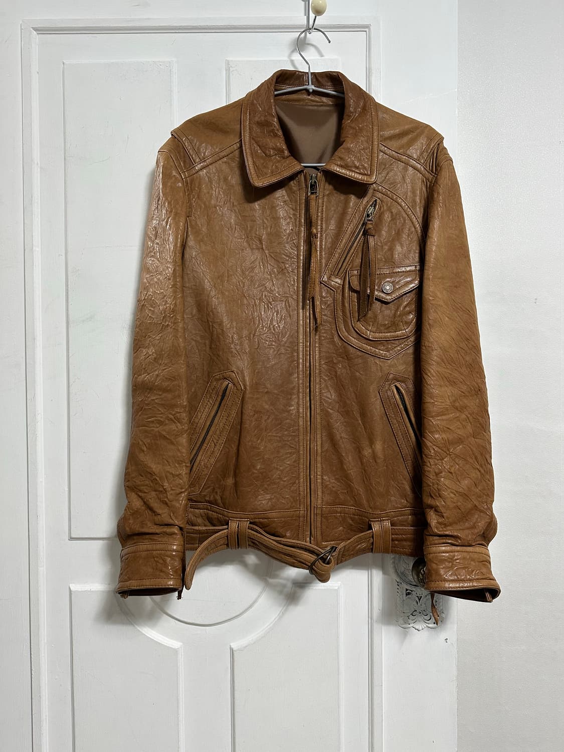 쉽스킨 디테일 싱글 라이더자켓 상품이미지1