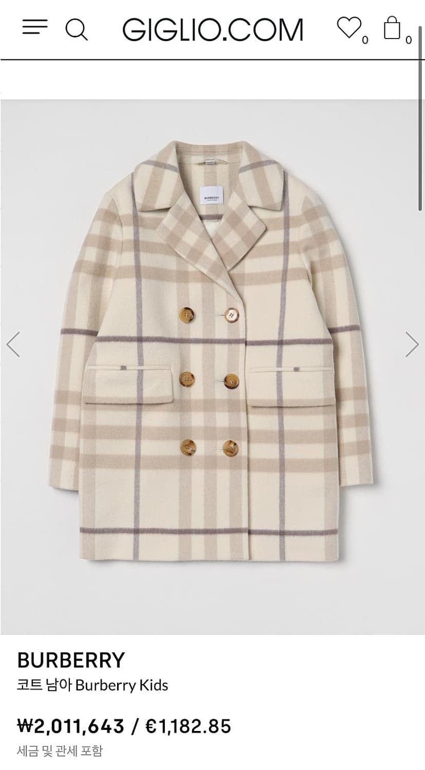 여) 버버리 신형 키즈 캐시미어 코트  상품이미지10