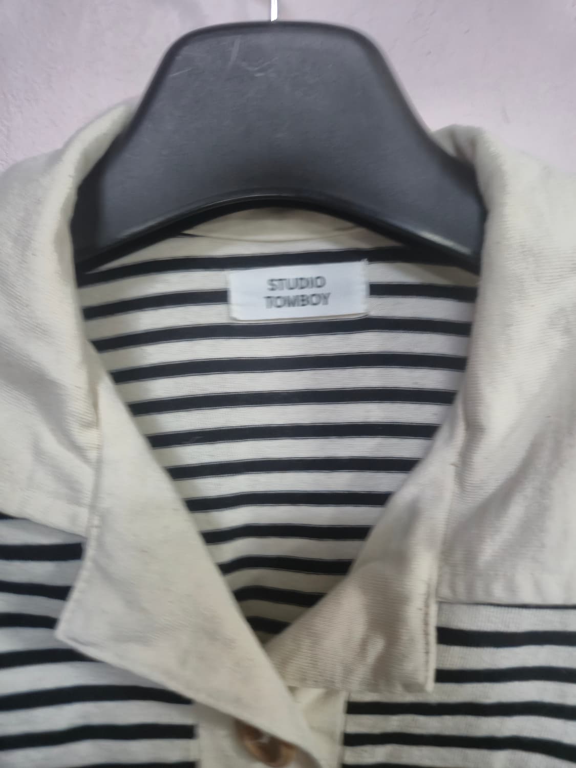 톰보이 스트라이프 반팔 카라 티셔츠 상품이미지6