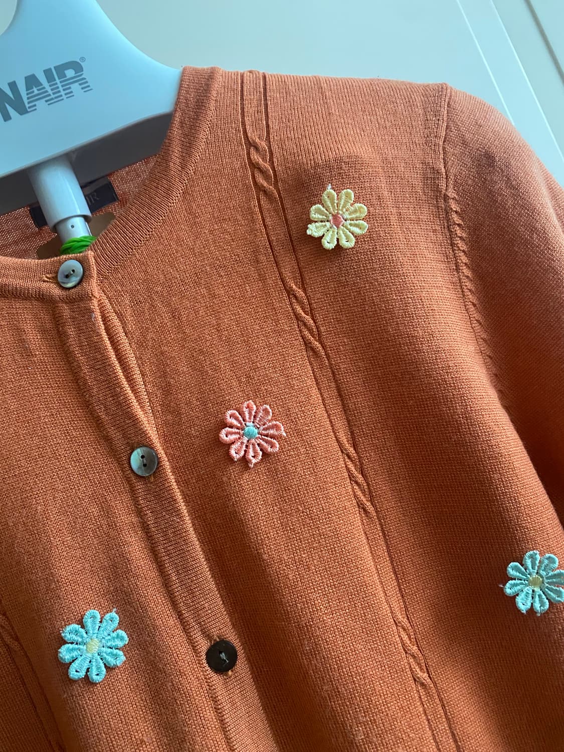 LANSOIR 꽃무늬 가디건 M 오렌지 상품이미지1