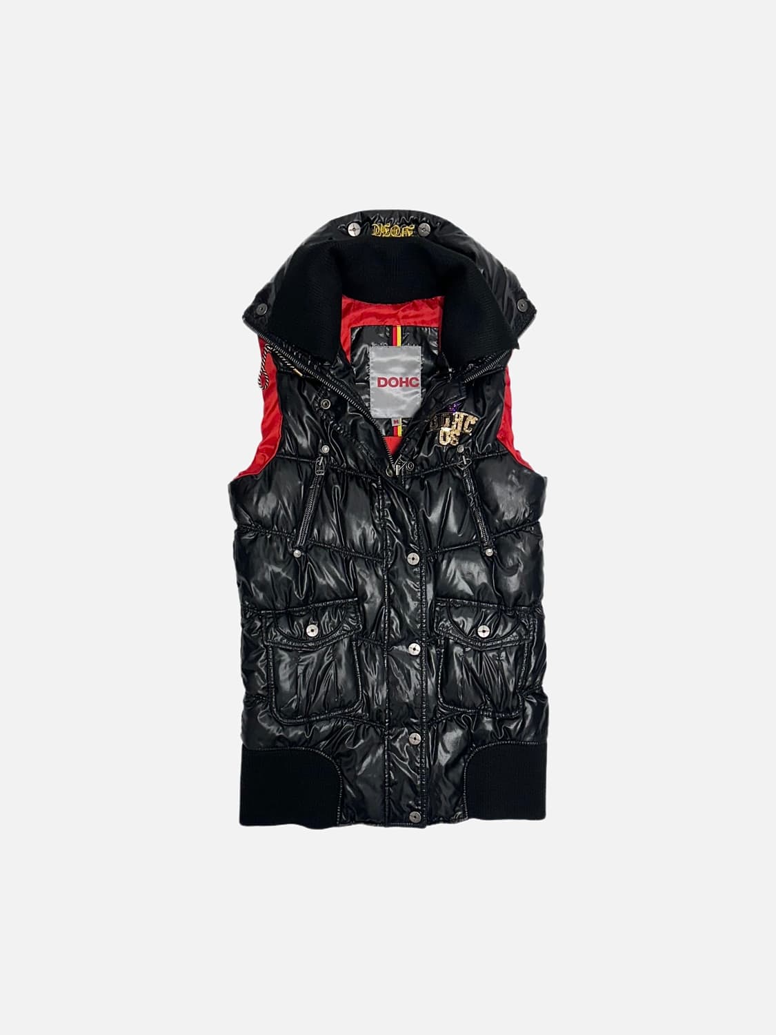 DOHC 스팽글 로고 유광 패딩 베스트 조끼 y2k 와투케 상품이미지1