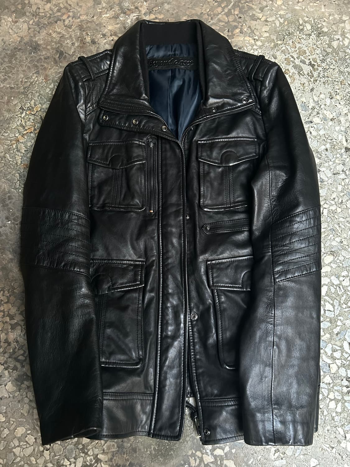 2000s Vtg 락시크 블랙 포켓 레더자켓 상품이미지2