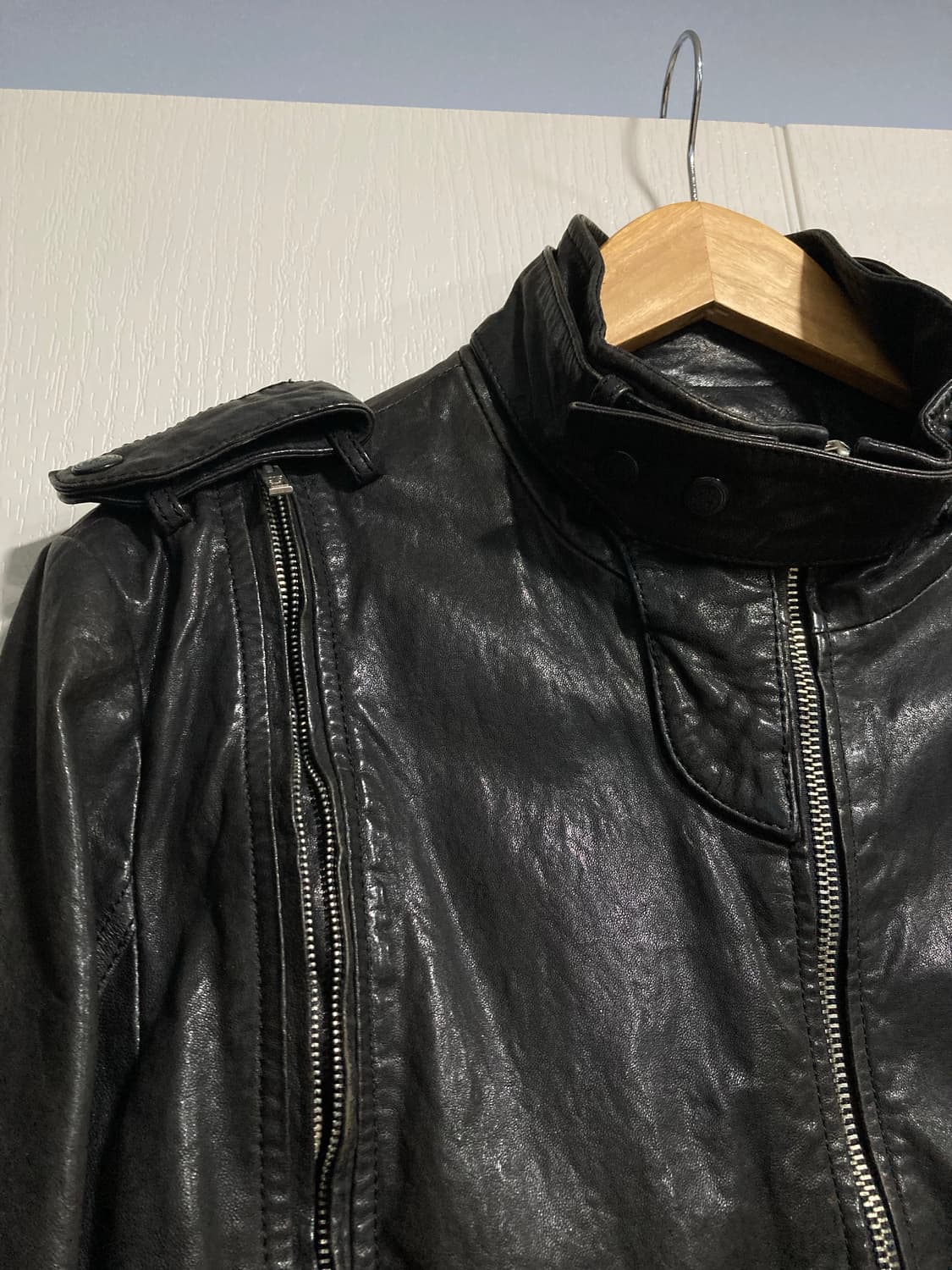 패널 레더 자켓 상품이미지3