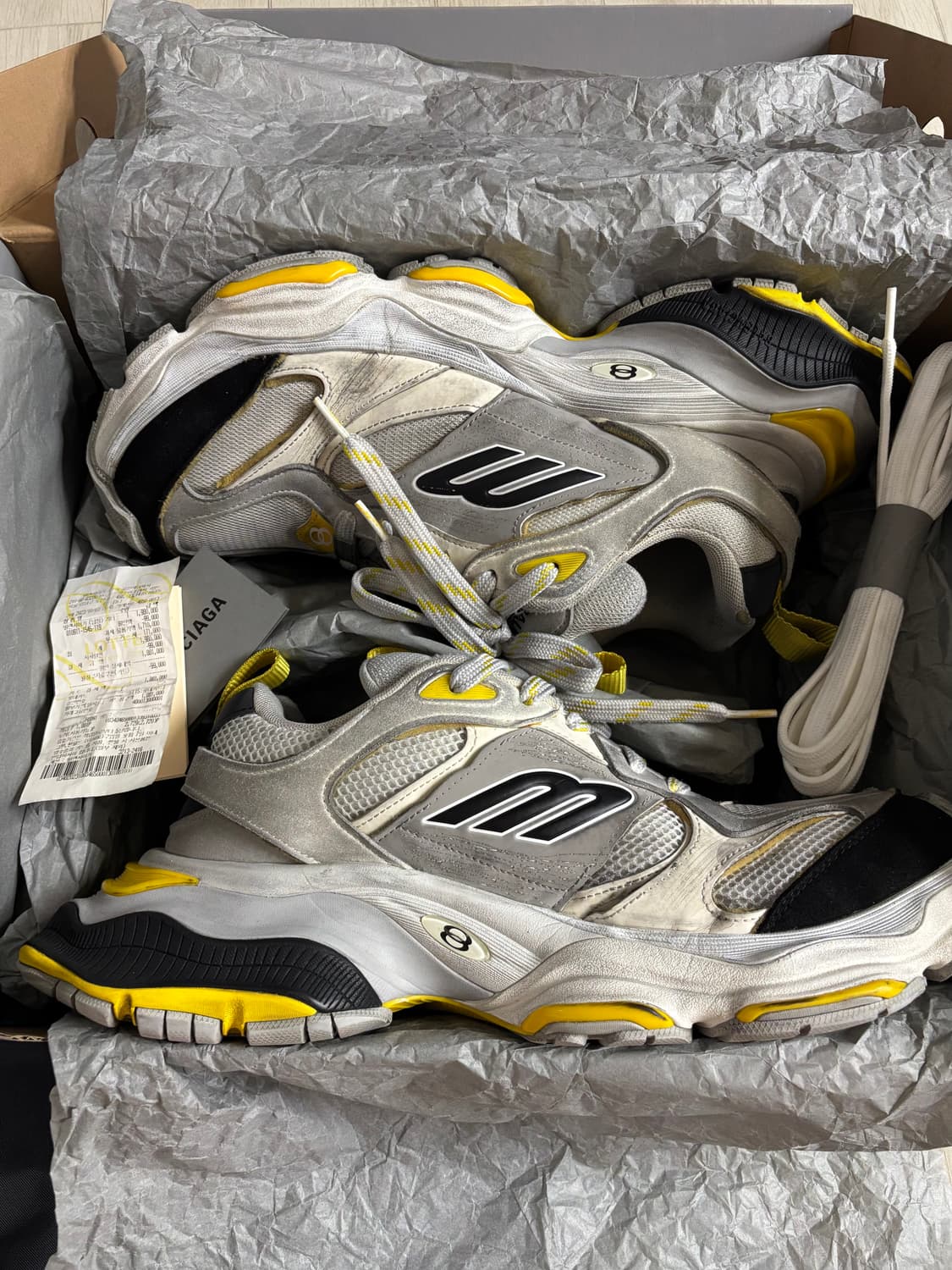 발렌시아가 카고 스니커즈 런웨이 엘로우 42사이즈 상품이미지1