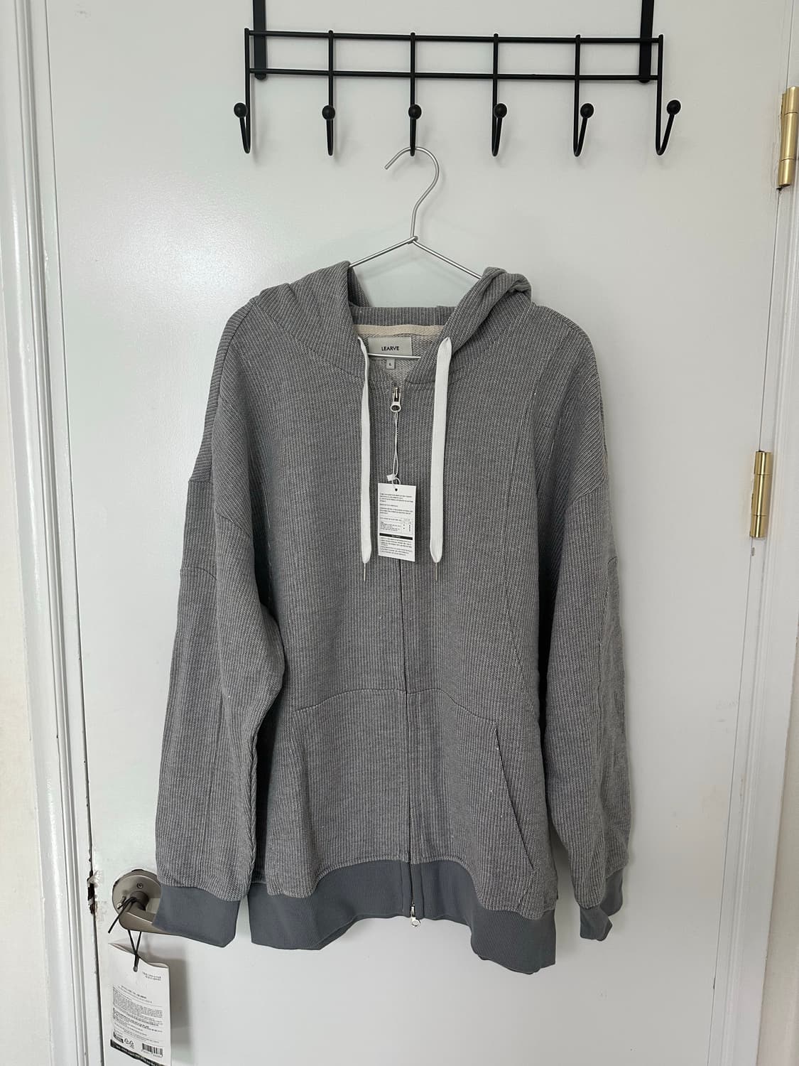 르아브 니트 후드 집업 그레이 (L) 상품이미지1