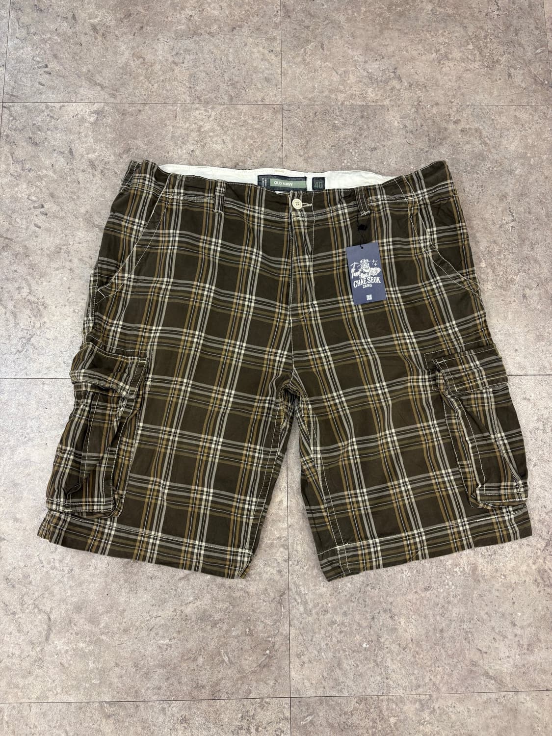 old navy 브라운 체크 카고 반바지 #csz377 상품이미지1