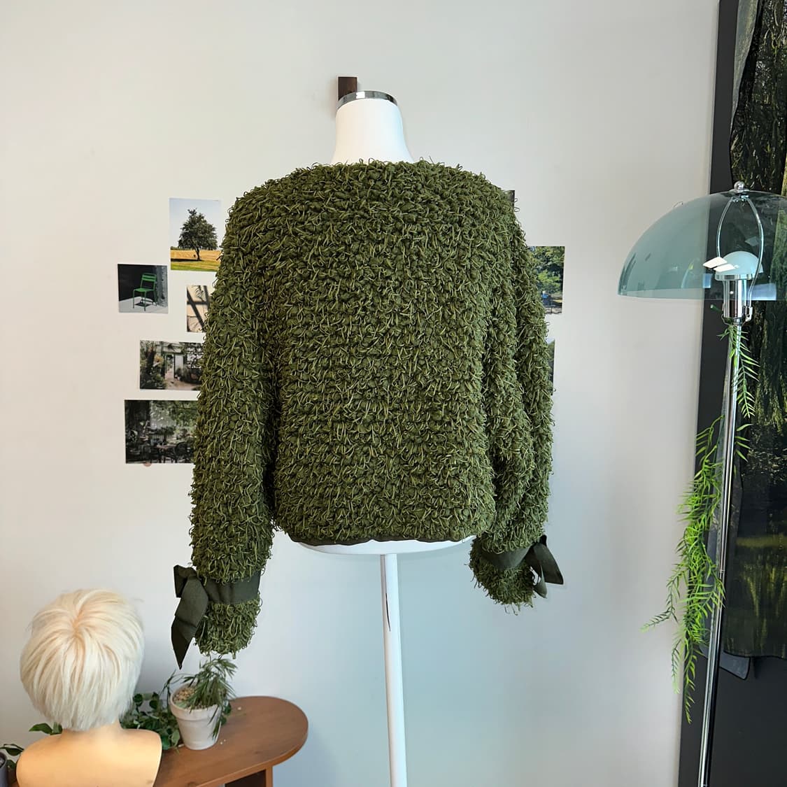 Khaki grunge fur cardigan 상품이미지6