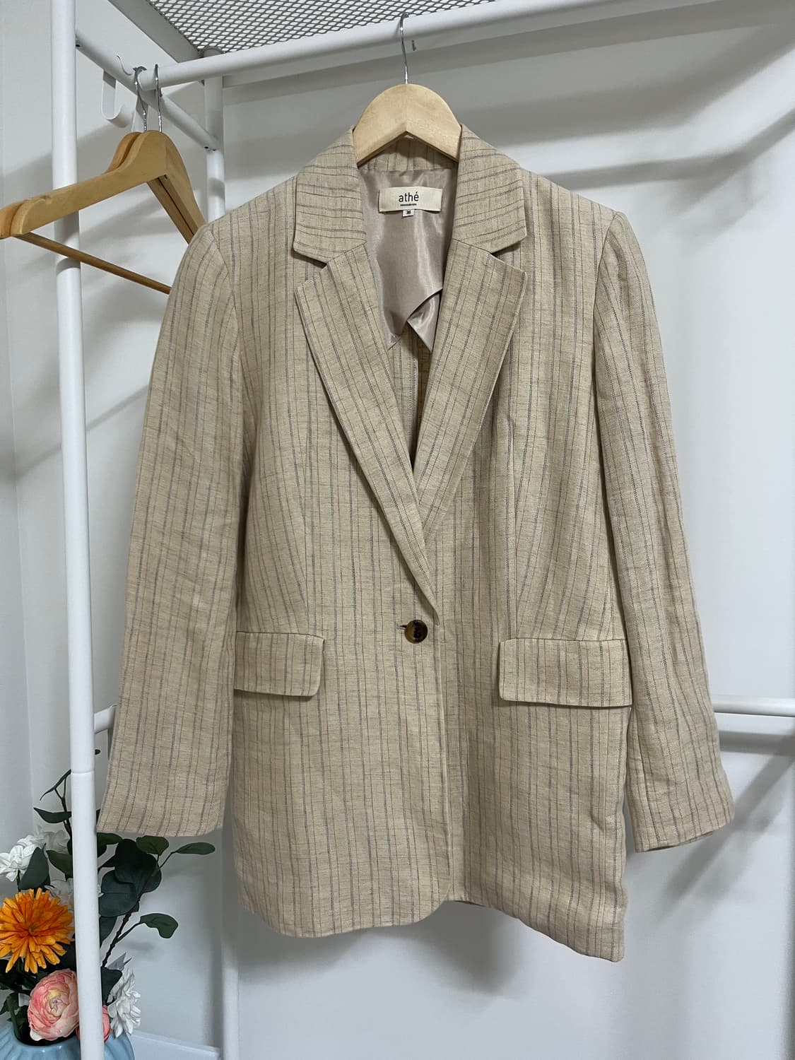 athe 스트라이프 린넨 자켓  상품이미지2