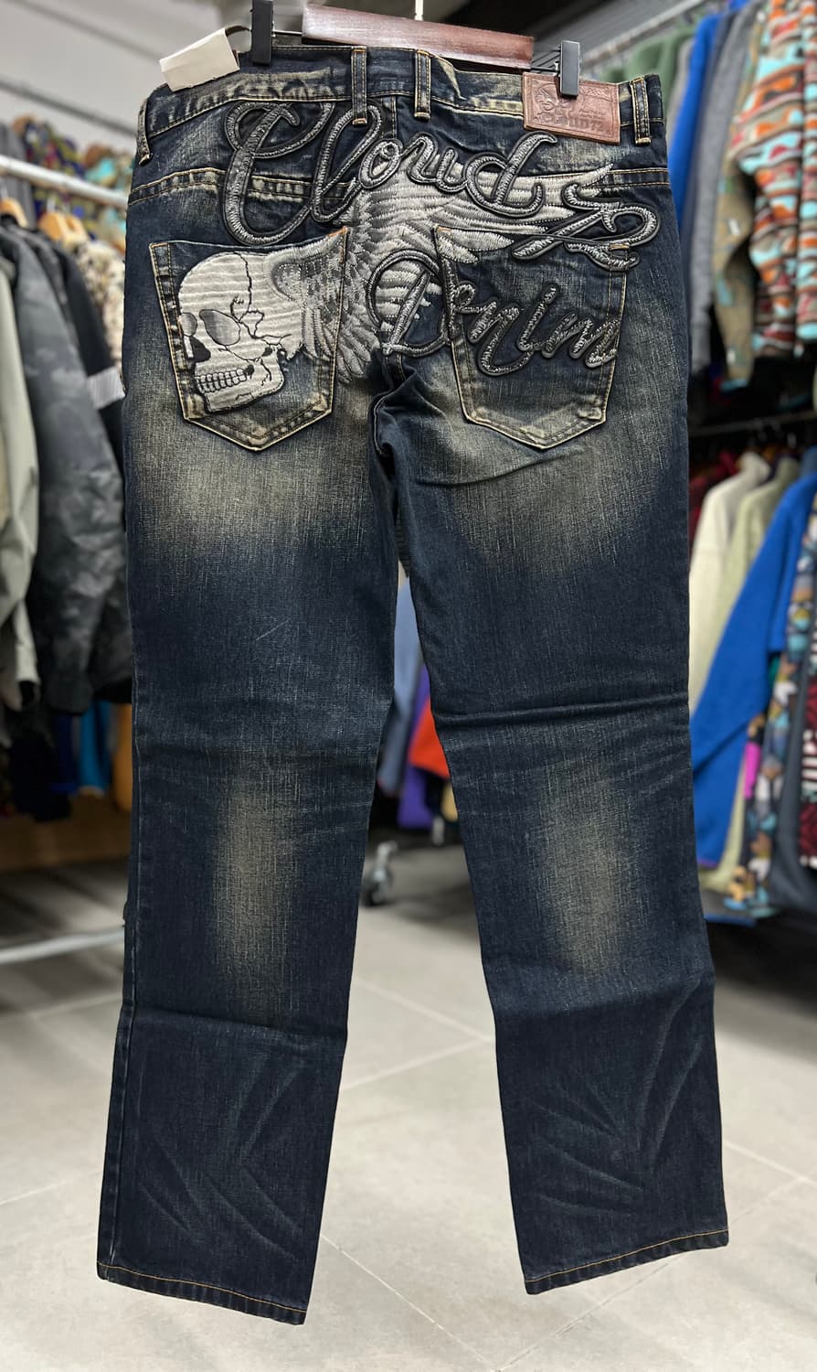 스컬윙 자수 데님 36 상품이미지4