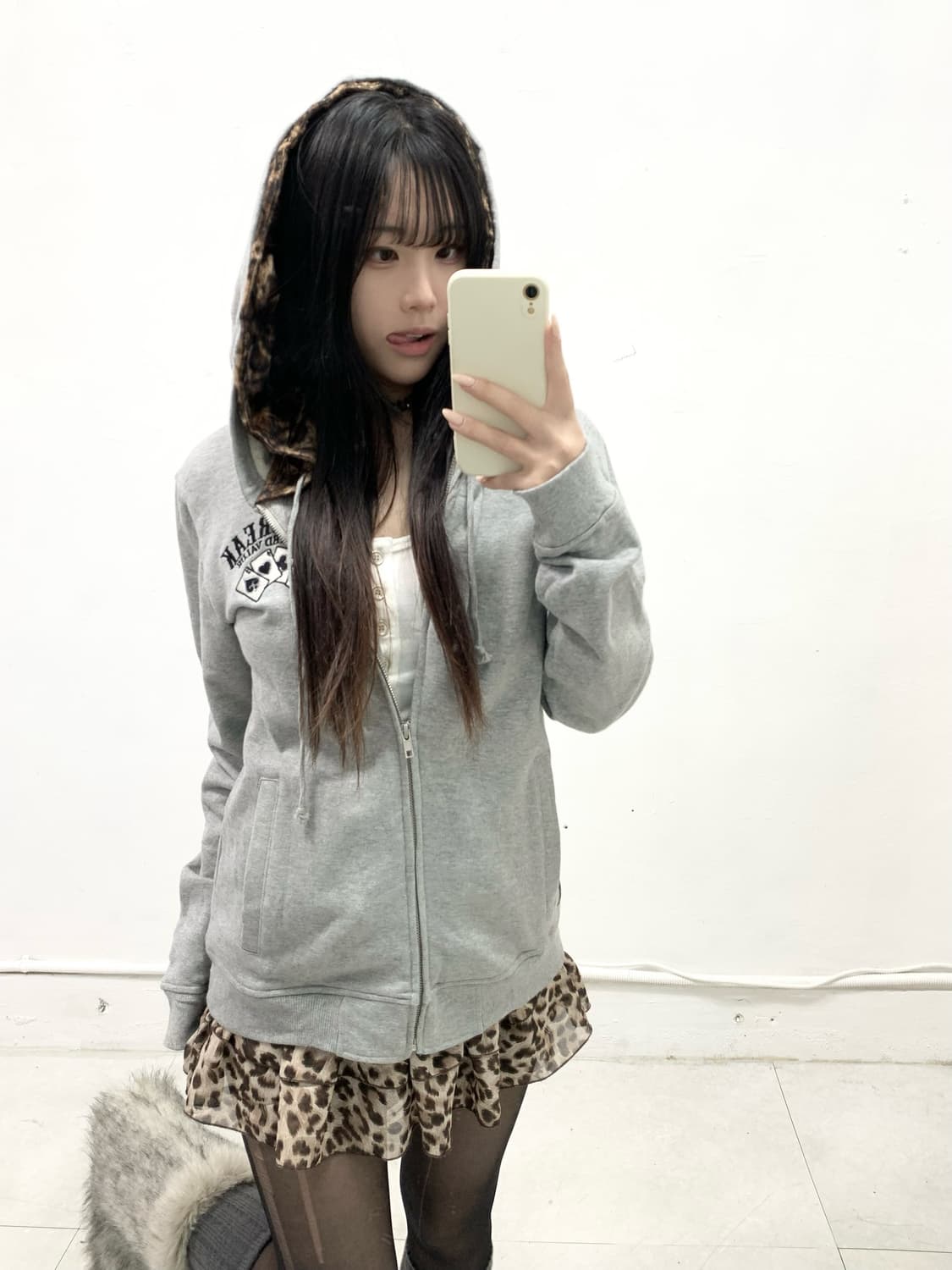 [SOUL BREAK] 레오파드 스컬 포커 후드집업 상품이미지5