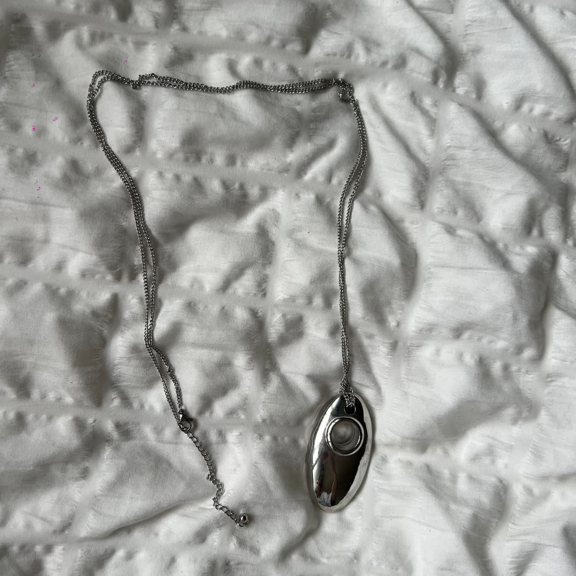 실버 오벌 롱 네크리스 💿 상품이미지4