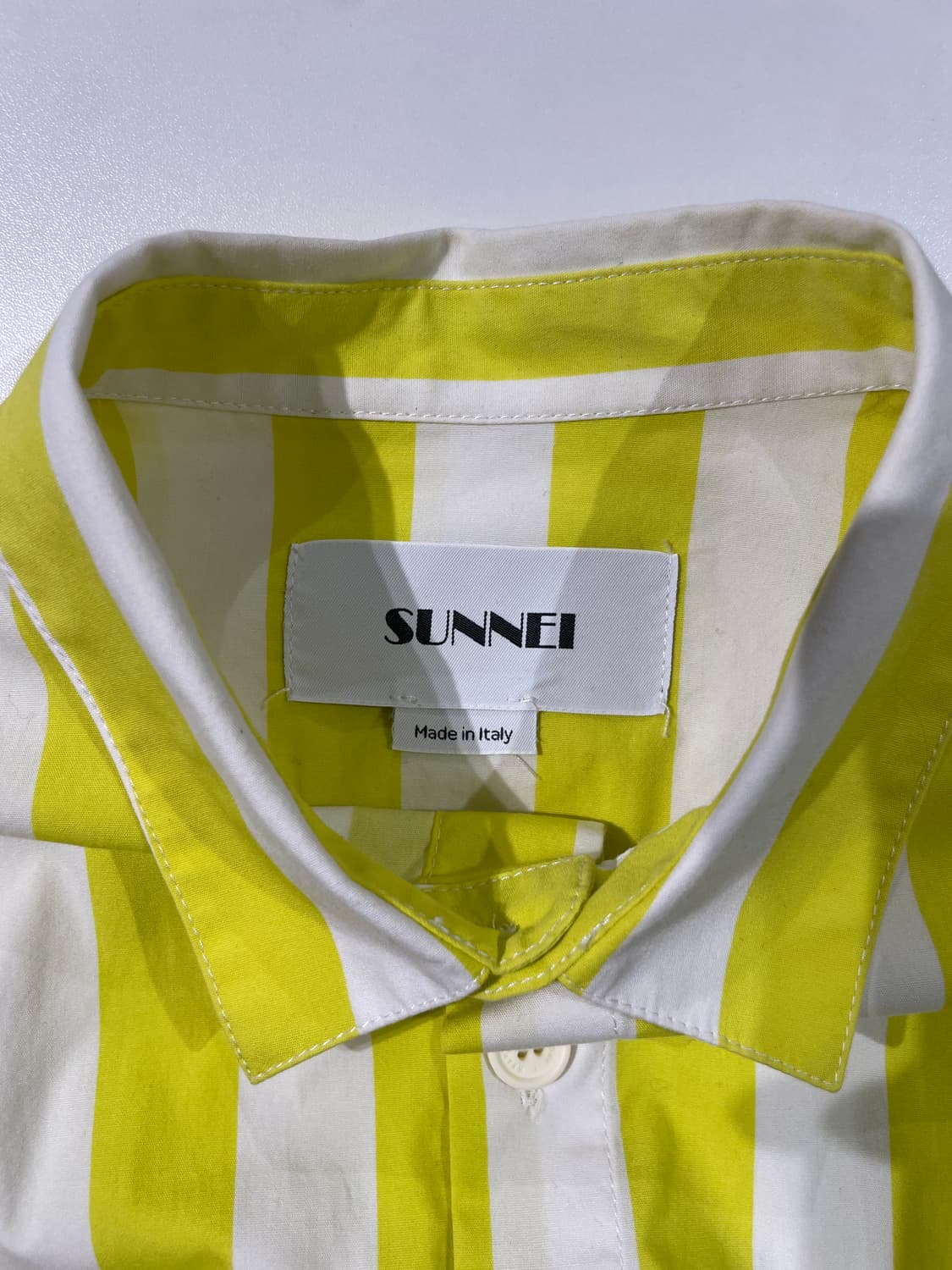 써네이 옐로우 스트라이프 센터 포켓 코튼 셔츠 상품이미지7