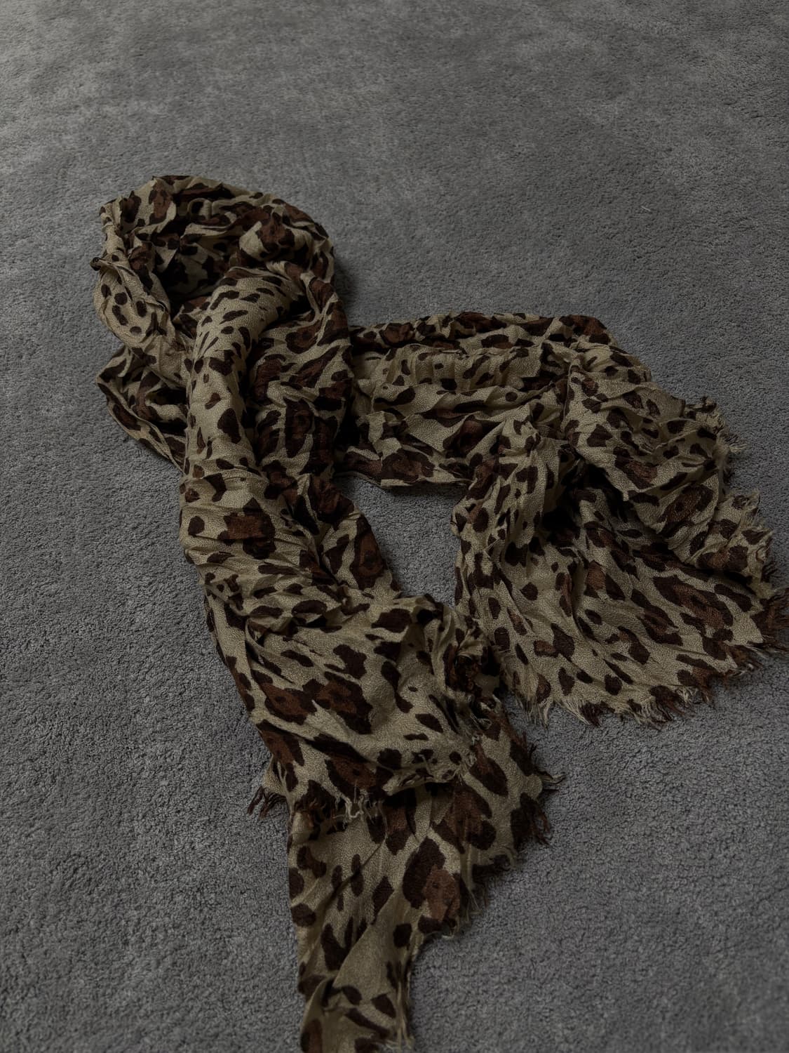 Vintage v-kei punk mood leopard scarf 상품이미지3