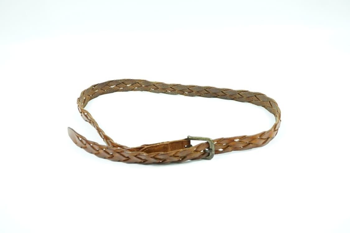 리얼 레더 브라운 위빙 꼬임 가죽 벨트 상품이미지4