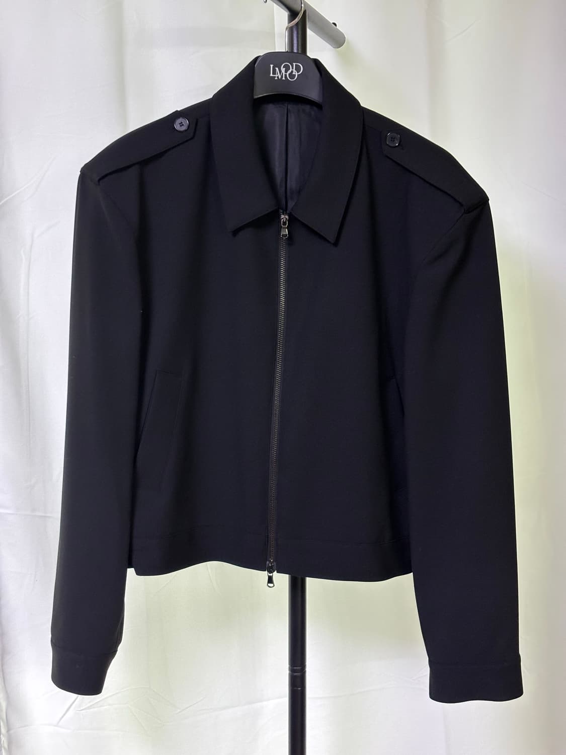 엘무드 프렌치 울 블렌드 오피서 자켓 블랙 상품이미지1