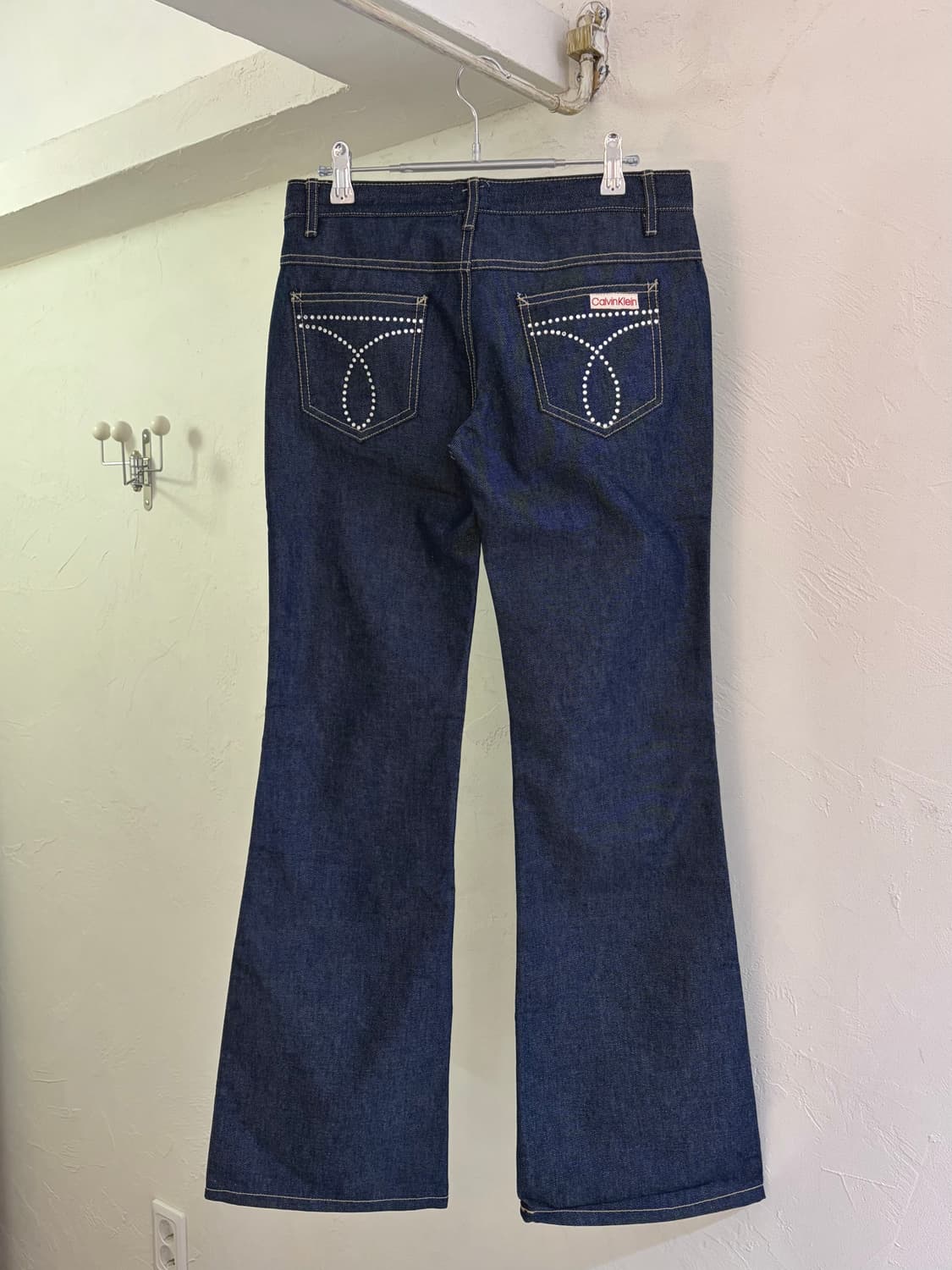 90s 캘빈클라인 라인스톤 부츠컷 데님 made in Italy 상품이미지1