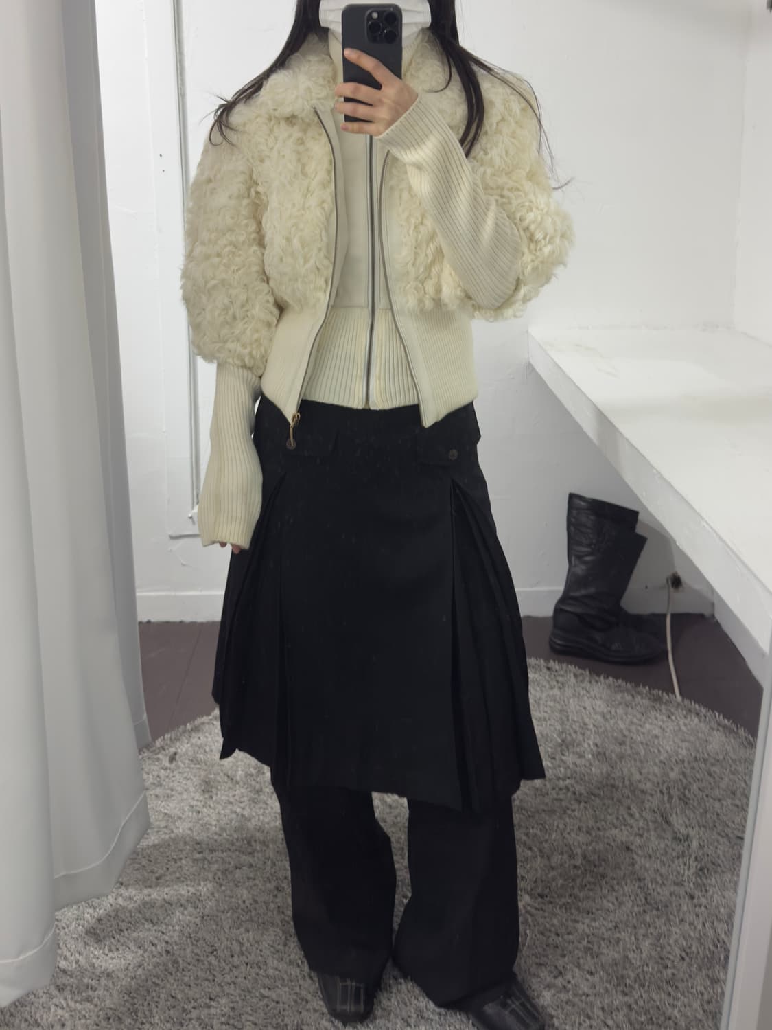 jessi newyork fur layered twoway zipup 상품이미지1