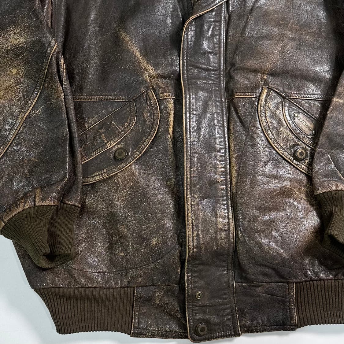 80s 아디다스 가죽 봄버 자켓 상품이미지4