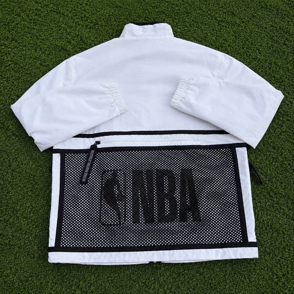 S)NBA 골든스테이트 워리어스 화이트 메쉬 배색 바람막이 자켓 상품이미지2