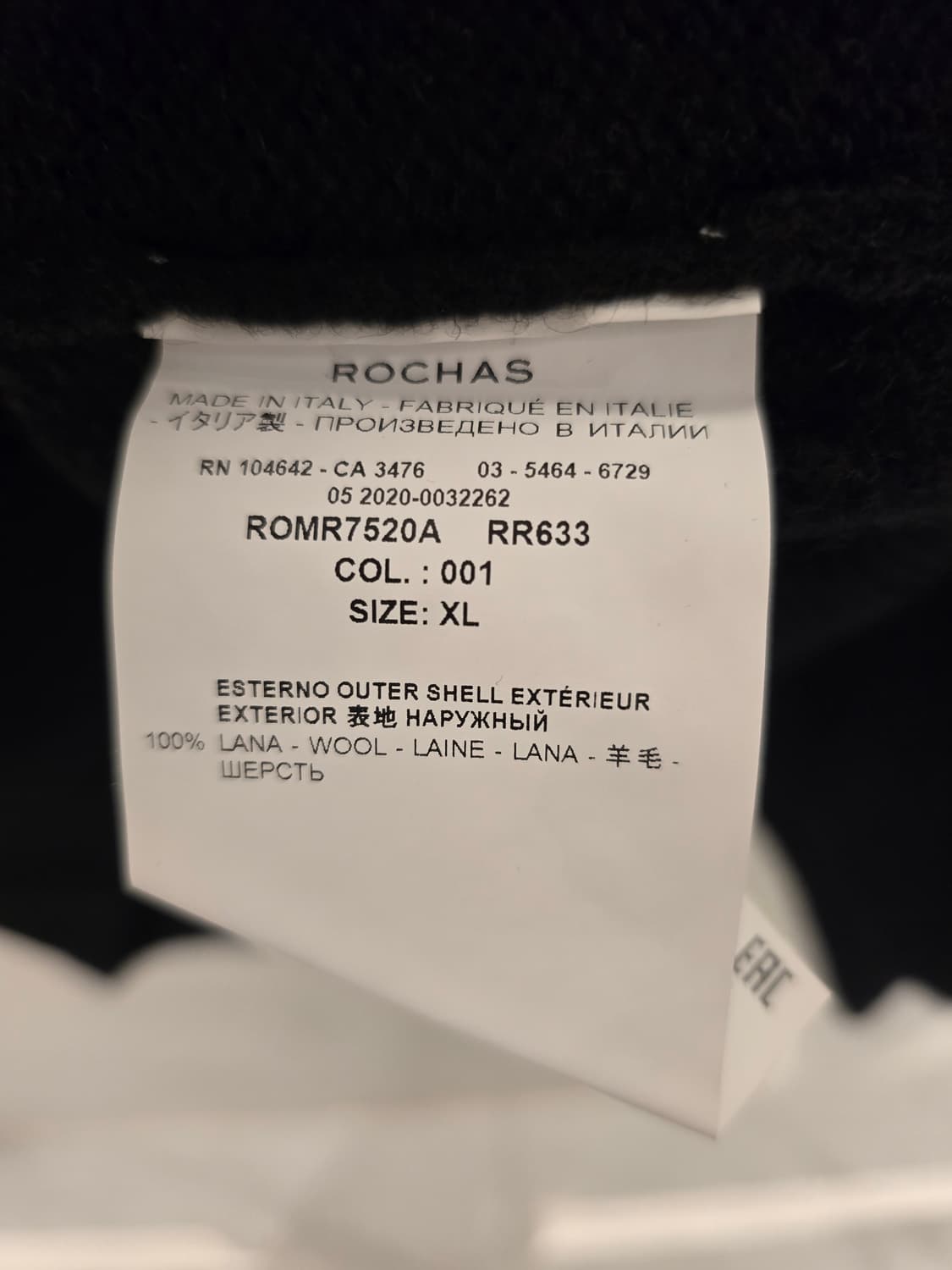 로샤스 옴므 울 브이넥 스웨터 상품이미지3