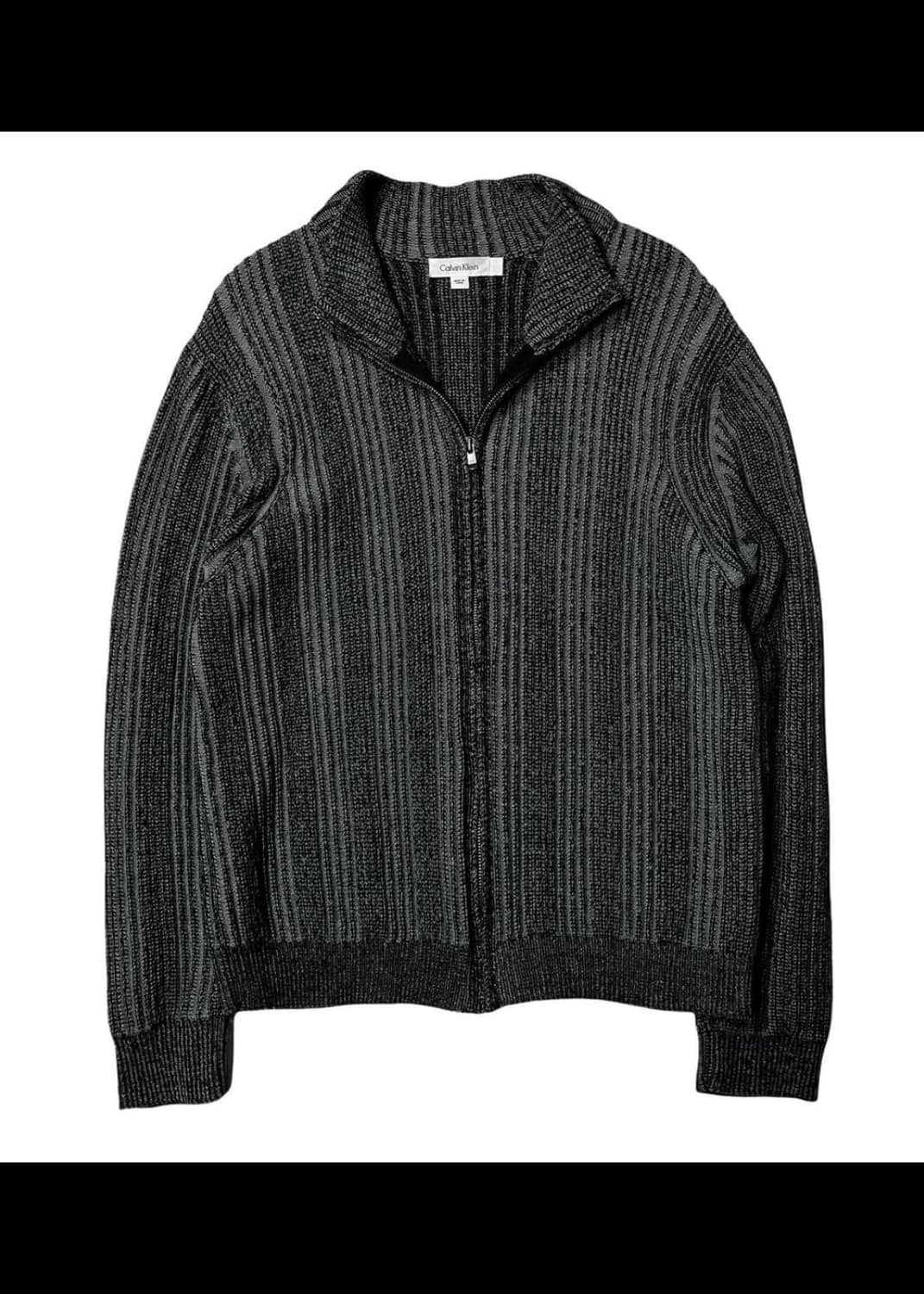 캘빈클라인 ck 니트 스웨터 집업 차콜 블랙 고스 펑크 락 시크 M 95 상품이미지2