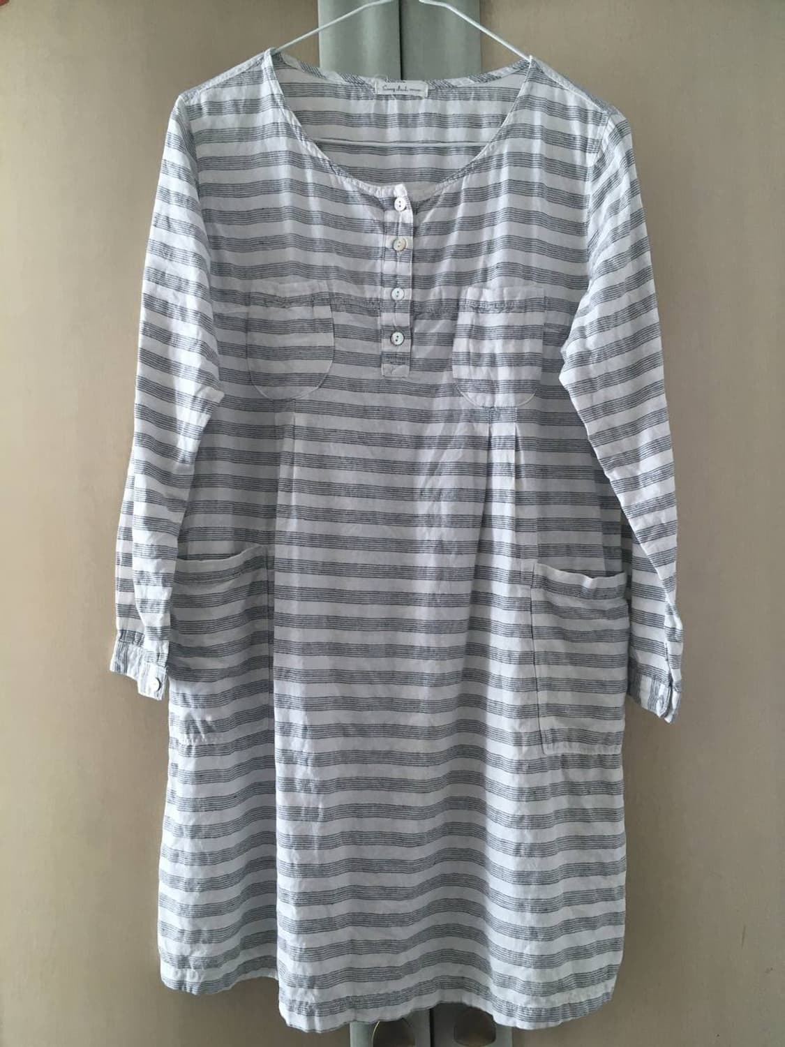 일본빈티지 모리걸 니혼진너드 스트라이프 줄무늬 레이어드 원피스 카모메산장 상품이미지2