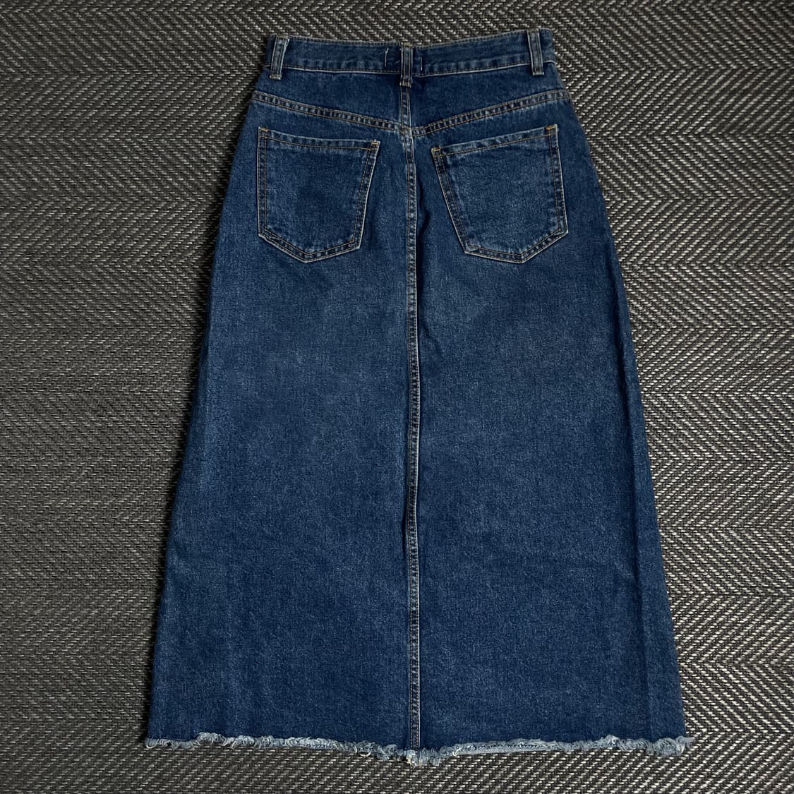 빈티지 버튼 디테일 워싱 데님 절개 미디 스커트o 4850 상품이미지4