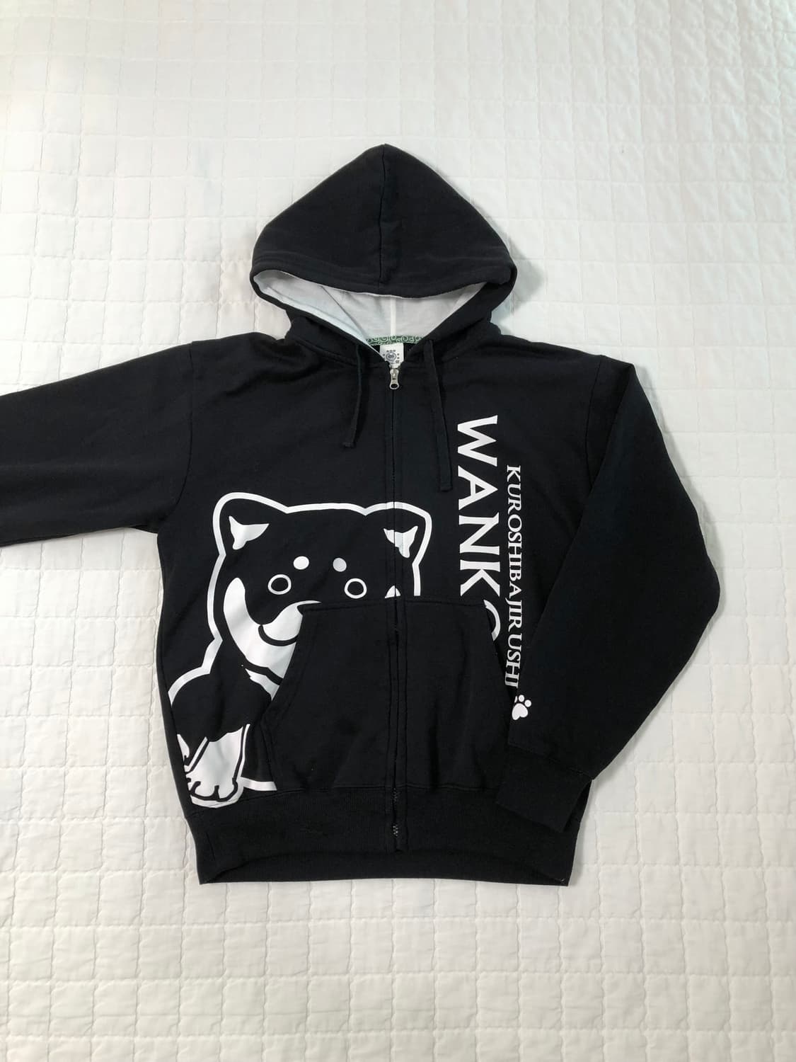 일본빈티지 시바 강아지 후드집업 블랙 캐릭터 모리걸 니혼진 너드 상품이미지1