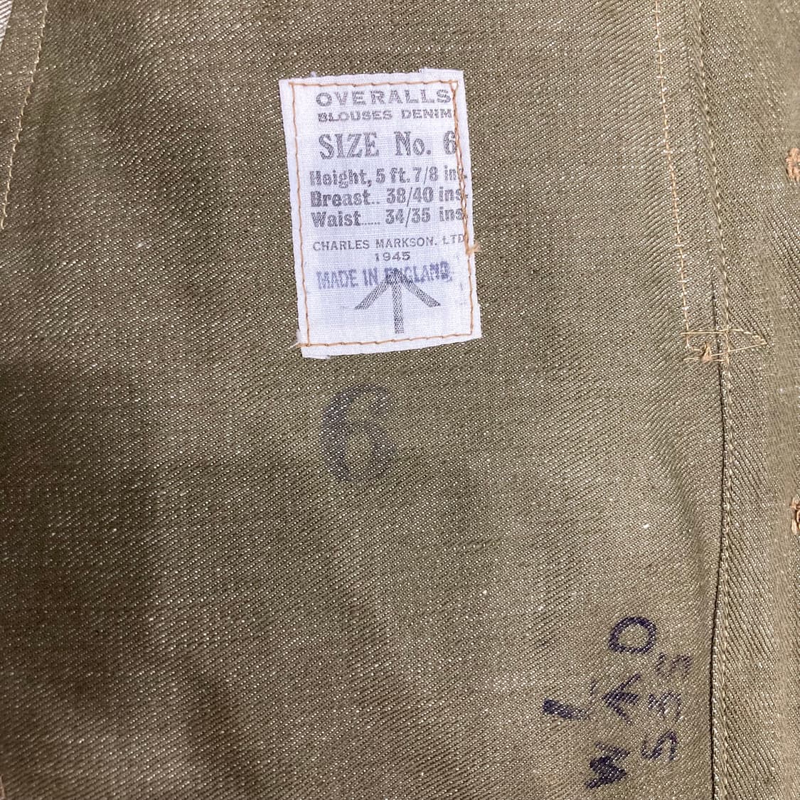 45s 영국군 green denim배틀드레스 자켓 상품이미지5