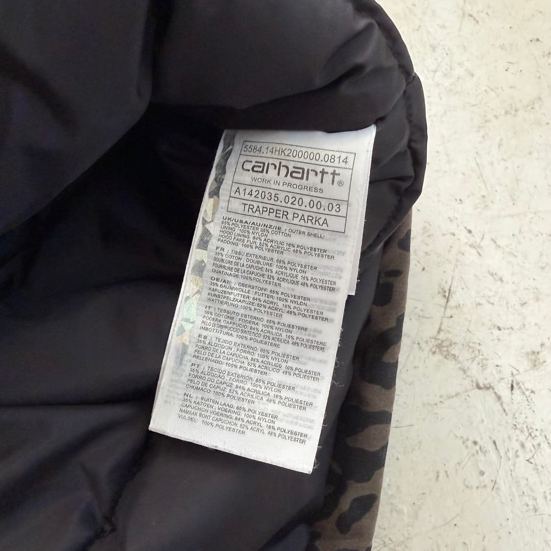 칼하트 트래퍼 레오파드 파카 XS 상품이미지6